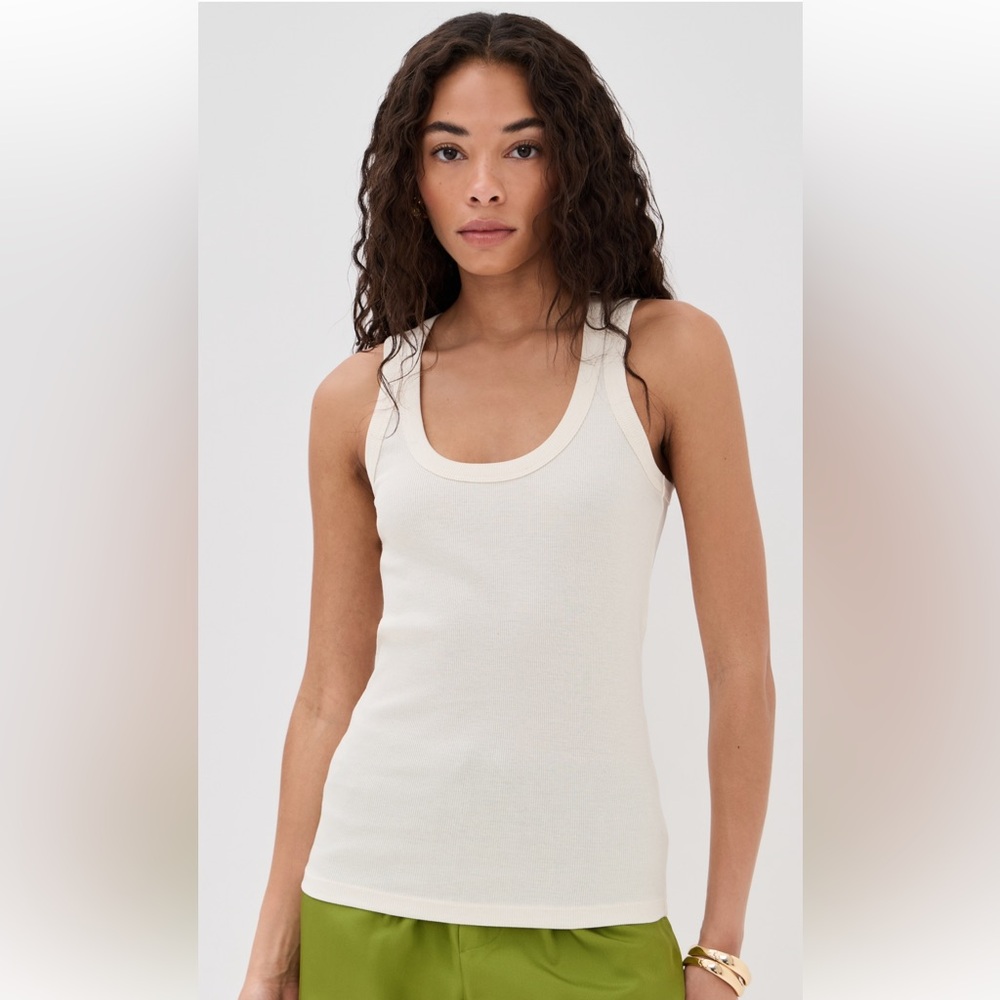 Rohe Cream Fine Rib Scoop Neck Tank - Picture 6 of 11